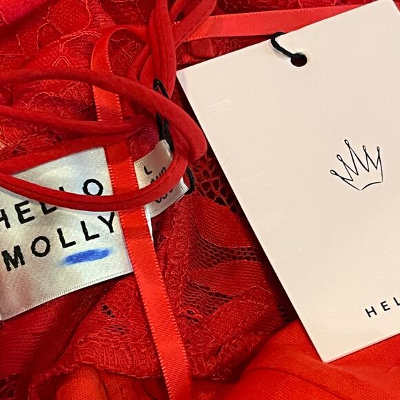 Hello Molly NEW Size 8 Run Away with Me Red Lace Mini Dress - Picture 8 of 12